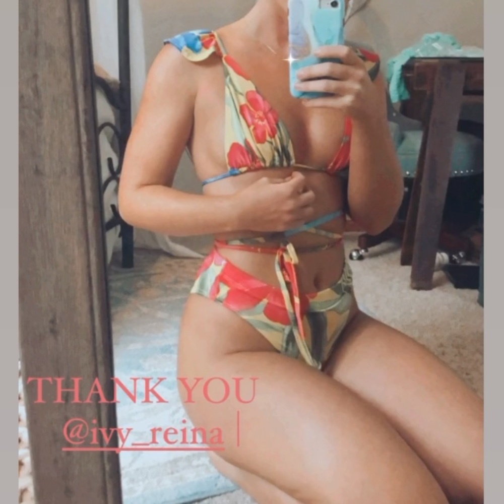 Tropical 3 Piece Luxury Cheeky Bikini Set